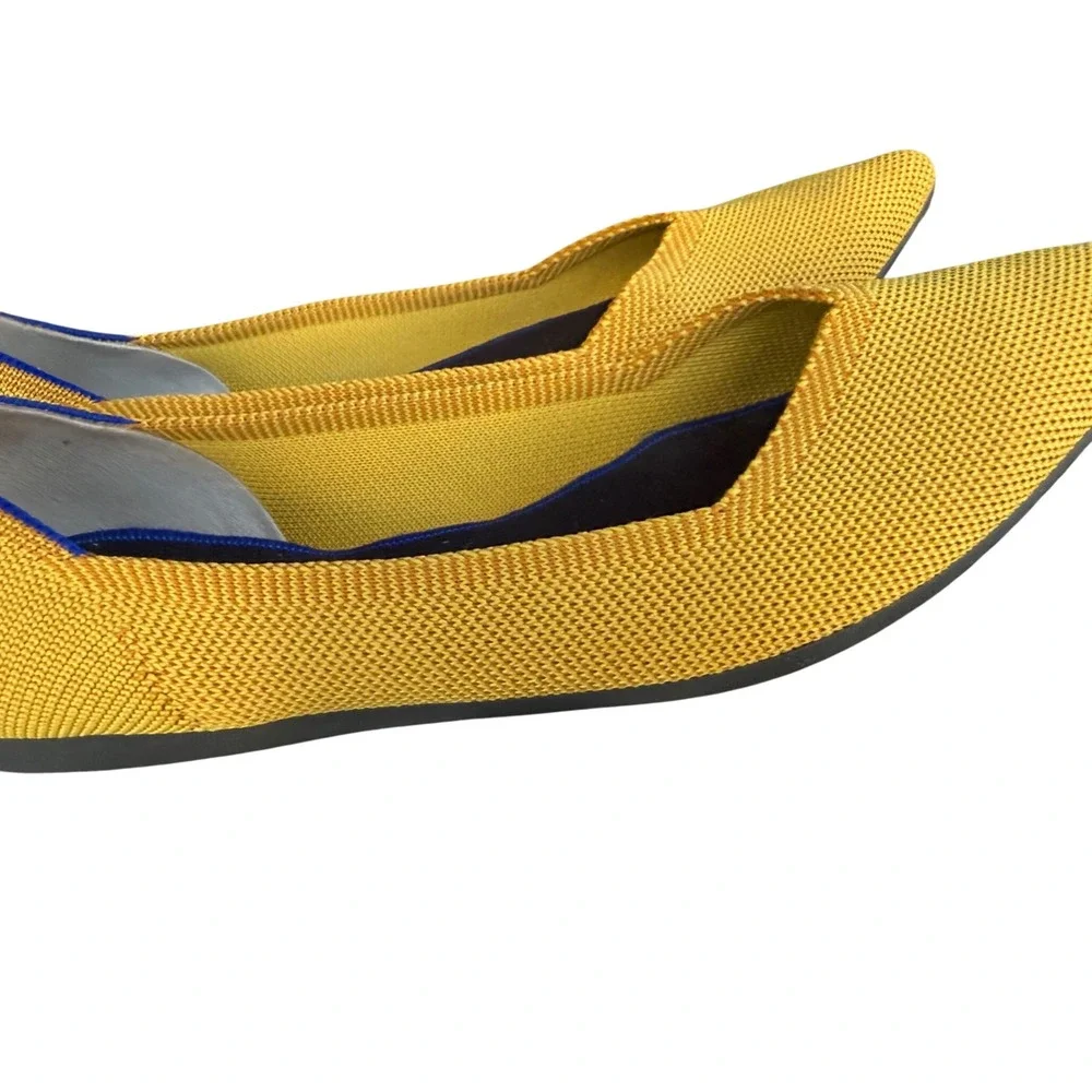 Rothys The Point Flats Marigold Yellow Pointed Toe Washable Shoes Womens 9 - Picture 9 of 10